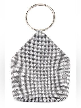 OLGA BERG ELLIE CRYSTAL MESH HANDLE BAG